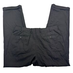 Zanella Nordstrom Dress Pants Mens 36 x 30 Gray Devon Wool Check Made Italy Cuff